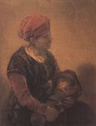 Barent fabritius Woman with a Child in Swaddling Clothes (mk33) oil